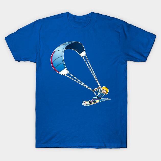 The happy kitesurfing boy illustration T-Shirt by Stefs-Red-Shop